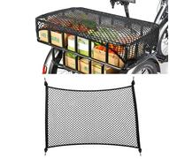 MARCHFA Sac cargo en maille stretch 55 cm x 45 cm - Filet de chargement universel - 4 crochets - Housse en maille extensible pour tricycle électrique - Gestion sûre de la charge