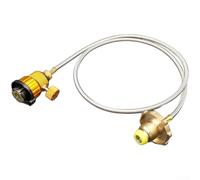 Marchfunny Adaptateur de carburant GPL pour une utilisation en extérieur à Taiwan avec interface rotative et maille en acier inoxydable pour un transfert sûr de la cartouche plate (valve + adaptateur)