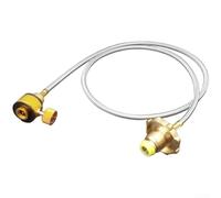 Marchfunny Adaptateur de carburant GPL pour une utilisation en extérieur à Taiwan avec interface rotative et maille en acier inoxydable pour un transfert sécurisé de cartouche plate (valve)