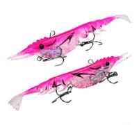 Marchfunny Appât de crevette souple Crankbait 11 g avec double hameçon, leurre de pêche réaliste avec yeux 3D et queue flexible pour bar, 10,3 cm, multicolore pour pêche en lac (A)