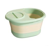 Marchfunny Bassine de bain de pieds pliable en silicone - Seau de trempage des pieds portable pour la maison - Baignoire pour le rangement de voyage - 41 x 35 cm (avec couvercle vert)