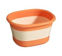 Marchfunny Bassine de bain de pieds pliable en silicone - Seau portable pour soins des pieds - 41 x 35 cm (sans couvercle orange)