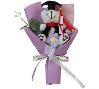 Marchfunny Bouquet tricoté fait à la main avec roses au crochet incorporant une langue coréenne pour les fêtes de remise de diplôme (C)