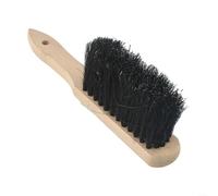 Marchfunny Brosse de cheminée noire de 28 cm avec manche en bois, outil d'entretien du foyer avec poils de noix de coco, balai de nettoyage essentiel pour les zones de feu de maison