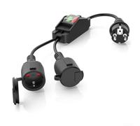 Marchfunny Câble d'extension de 0,5 m avec deux prises et interrupteurs, adaptateur d'alimentation étanche IP44 pour appareils électriques européens