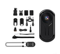 Marchfunny Caméra d'action portable 1080p avec interface d'affichage et ensemble d'accessoires tout-en-un pour une utilisation quotidienne active (noir)
