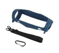 Marchfunny Coque de protection en silicone pour JBL Charge 6, avec cordon de suspension, souple, résistante aux chocs et aux rayures, avec crochet, pour voyage en plein air, noir (bleu marine)