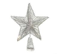 Marchfunny Décoration de Noël en forme d'étoile en métal avec effet pailleté ajoutant une touche de charme festif aux arbres de Noël (30 cm, argenté)