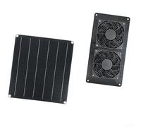 Marchfunny Double ventilateur d'échappement solaire IPX7 25 W pour serres, poulaillers et abris de jardin avec moteur de 3200 tr/min et sortie de 200 CFM