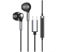 Marchfunny Écouteurs magnétiques USB-C avec puce d'analyse numérique pour sortie audio HiFi, unité pilote de 14 mm, télécommande à 3 boutons pour la lecture et les appels mains libres (noir)