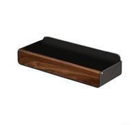 Marchfunny Étagère à ventouse en aluminium et bois de noyer pour cuisine et salle de bain, support de rangement rotatif sans perçage avec forte tenue, organisateur mural sans dommages, 23 cm (30 cm)
