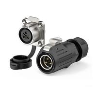 Marchfunny EW-LP20 IP68 Connecteur électrique industriel avec prise à bride, paire mâle et femelle, boîtier en plastique PBT et alliage de cuivre plaqué or 3 broches