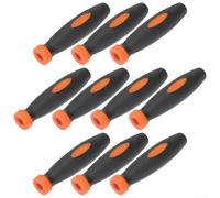 Marchfunny Kit de 10 poignées de limes en caoutchouc noir et orange - 60 mm de long et 5 mm de diamètre du trou - Fournitures pour petits fichiers - Équipement d'atelier - Prise en main confortable