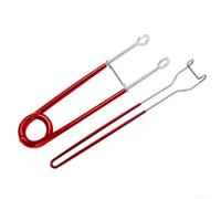 Marchfunny Kit de pêche avec ouvre-bouche en métal et extracteur d'hameçon, écarteur de mâchoire élastique avec poignée en caoutchouc pour une extraction sûre des hameçons (rouge)