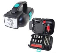 Marchfunny Kit d'outils de réparation domestique 24 en 1 avec lampe de poche LED, poignée à cliquet et embouts de tournevis pour l'entretien de la maison et les applications d'atelier
