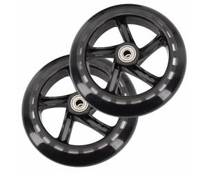 Marchfunny Lot de 2 roues de rechange silencieuses en polyuréthane pour patins à roulettes, chariots, chariots, chariots et fauteuils roulants (145 mm x 30 mm translucides)