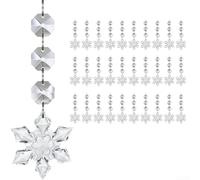 Marchfunny Lot de 30 boules de Noël transparentes en acrylique avec flocons de neige et stalactites pour décoration saisonnière (A)