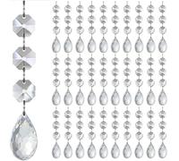 Marchfunny Lot de 30 boules de Noël transparentes en acrylique avec flocons de neige et stalactites pour décoration saisonnière (D)