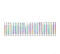 Marchfunny Lot de 30 forets à ongles diamantés professionnels pour nettoyage des cuticules - Kit d'outils de manucure pour polisseuse électrique avec tige de 2,35 mm (coloré)