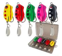 Marchfunny Lot de 5 appâts de pêche en silicone souple pour mini amphibiens avec bruit pour bar