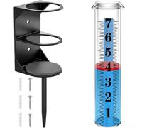 Marchfunny Pluviomètre résistant aux intempéries avec support en métal pour une utilisation en extérieur offrant une mesure précise des précipitations pour le jardinage et la surveillance de l'eau