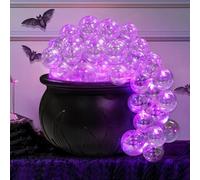 Marchfunny Pot de sorcière à faire soi-même - Décoration d'intérieur d'Halloween avec guirlande lumineuse LED et télécommande - 25 cm
