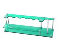 Marchfunny Présentoir en acrylique pour tubes à essai pour matériel de pêche avec 5 positions de canne, 10 emplacements de flotteur et interface de montage 1/4 (vert)