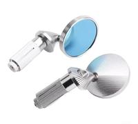 Marchfunny Rétroviseurs de moto en alliage d'aluminium avec rotation réglable à 360 degrés et lentille bleue anti-reflet pour une meilleure visibilité arrière (argenté)