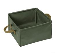 Marchfunny Seau à eau pliable léger de 13 l pour le camping, la pêche, la randonnée, utilisation en extérieur, lavabo pliable avec bord droit renforcé (vert kaki)