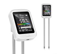 Marchfunny Testeur de pH du sol 6 en 1 avec mesure de l'humidité et de la lumière, affichage de la température Celsius, rechargeable pour l'analyse des sols de jardin