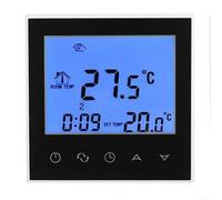 Marchfunny Thermostat de chauffage électrique 16 A avec contrôle hebdomadaire programmable et double affichage de la température sur grande interface tactile LCD (noir)
