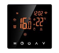 Marchfunny Thermostat WiFi intelligent pour systèmes de chauffage de chaudière à eau et à gaz, écran LCD, prise en charge de courant 3 A, compatible avec alimentation 110 230 V CA (orange-blanc)