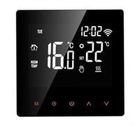 Marchfunny Thermostat WiFi intelligent Tuya pour systèmes de chauffage de chaudière à eau et à gaz, écran LCD, prise en charge de courant 3 A, compatible avec alimentation 110 230 V CA (blanc-orange)