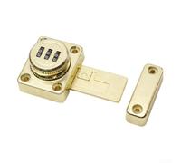 Marchfunny Verrou de porte à code à combinaison avec languette étendue en alliage de zinc pour maison, bureau, armoire, fonctionnement sans clé (doré)