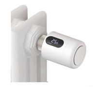 Marchfunny Zig-bee 3.0 Vanne de radiateur thermostatique intelligente, compatible avec application de contrôle, fonction minuterie, modes d'économie d'énergie, écran LCD, réglage facile du bouton