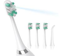 Marchpower Têtes de Rechange Kit 3 Brossettes Souple et 1 Jet d'eau, Compatible avec Marchpower 2 en 1 Brosse à Dent Electrique Sonique avec Jet Dentaire