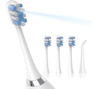 Marchpower Têtes de Rechange Kit 3 Brossettes Ultra Souple et 1 Jet d'eau, Compatible avec Marchpower 2 en 1 Brosse à Dent Electrique Sonique avec Jet Dentaire