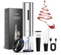 Marchpower Tire bouchon Électrique Rechargeable-5 en 1 Ouvre-Boîte 7s | Une Clé pour Ouvrir-Bouteille de Vin Électrique Tire Bouchon Professionnel Cadeau Homme Ideal pour Noël,Nouvel an et Saint