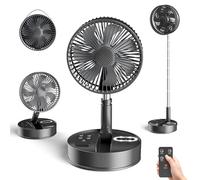 Marchpower Ventilateur Silencieux Pliable Ventilateur sur Pied Table 2 en 1 Télécommandée 4 Vitesses 7200mAh Batterie Rechargeable Ø8''/20CM Portable pour Chambre à Coucher Bureau Voyage-Noir