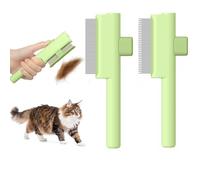 Marchul 2 Pièces Peigne pour Chats, Peigne à Puces Autonettoyant pour Chat et Chien, Brosse de Toilettage pour Animaux de Compagnie Poil Court et Poil Long, pour Enlever Les Poils D'animaux, Vert