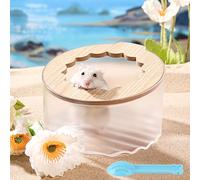 Marchul Baignoire Bain de Sable Hamster, Bac à Sable Hamster avec Pelle de Nettoyage, Toilette Salle de Bain Transparente pour Hamsters, Litière pour Hamsters Nain Hamsters Syrien Gerbille