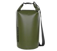 MARCHWAY Sac étanche Flottant de 5 L, 10 L, 20 L, 30 L, 40 L pour Garder l'équipement au Sec pour Kayak, Rafting, Bateau, Natation, Camping, randonnée, Plage, pêche, Vert Militaire, 20L US, Compacte