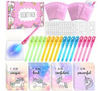 MarckersHome Stylo Encre Invisible et Carnet de Notes, Crayons à Encre,Pack 16 Licorne Petits Cadeaux Anniversaire pour Les Filles, Garçons, Enfants et Jouets Pinata
