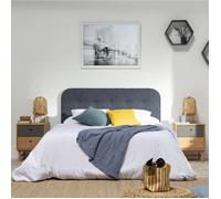 marcKonfort Tête de lit tapissée Saona 160x60 Couleur Bleu, Rembourré avec de la Mousse, Boutons en capitonné, 8cm d'épaisseur,