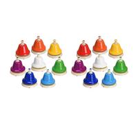 Marclix Lot de 16 cloches de bureau, 8 notes diatoniques en métal, cloches de musique arc-en-ciel, apprentissage de la musique, instrument de percussion