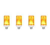 Marclix Lot de 4 ampoules LED effet flamme E27, lumière vacillante décorative réaliste pour festival, blanc