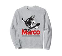 MARCO - beau nom de garçon avec un chat & skateboard Sweatshirt