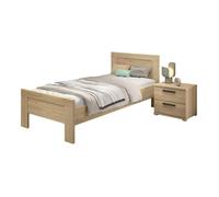 AltoBuy Marco - Chambre Enfant Lit 90x200cm + Chevet Aspect Chêne Clair
