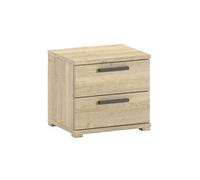 MARCO - Chevet 2 Tiroirs en Mélaminé haute densité Aspect Chêne clair -