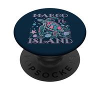 Marco Island FL Tortue Lover Coloré Beach SOUVENIR PopSockets PopGrip Adhésif